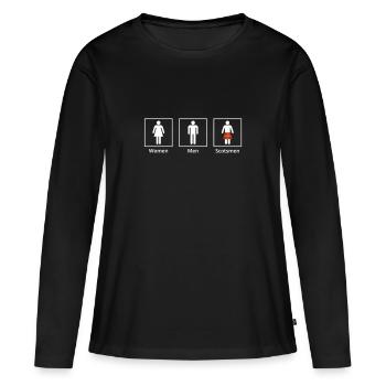 Toilettes toilettes signe de toilette blague blague scotsman - T-shirt manches longues Premium bio Femme - noir - Devant - Julia (174cm)