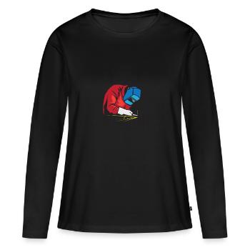 Pipe-Welder - Women's Premium Organic Long Sleeve Shirt - black - Front - Julia (174cm)