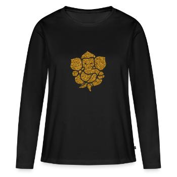 Ganesha Shaturthi Hindu - T-shirt manches longues Premium bio Femme - noir - Devant - Julia (174cm)