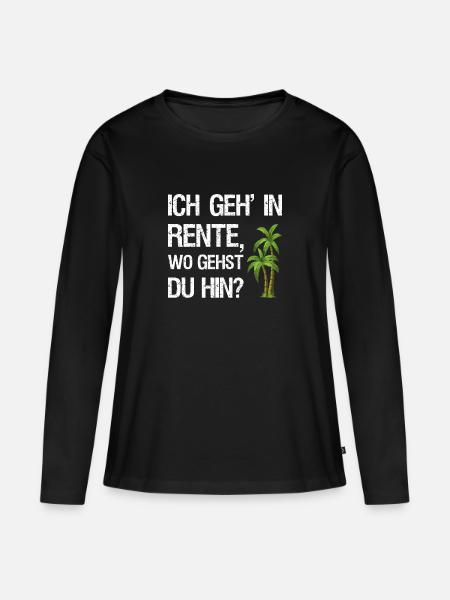 Rente lustige Sprüche Geschenk Ruhestand 2020 - Frauen Premium Bio Langarmshirt - Schwarz