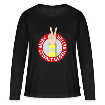 Pas de violence contre les sauveteurs - T-shirt manches longues Premium bio Femme - noir - Devant - Julia (174cm)
