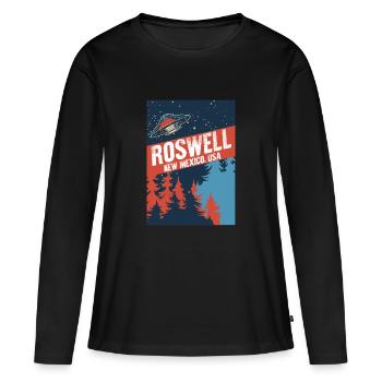 Roswell New Mexico USA Théories du complot Fun Gif - T-shirt manches longues Premium bio Femme - noir - Devant - Julia (174cm)