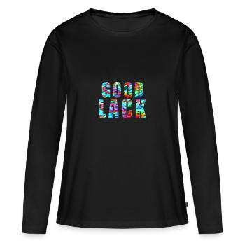 GOOD LACK -Lackierer Spruch - Frauen Premium Bio Langarmshirt - Schwarz - Vorne - Julia (174cm)