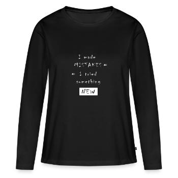 Ich habe Fehler gemacht - Frauen Premium Bio Langarmshirt - Schwarz - Vorne - Julia (174cm)
