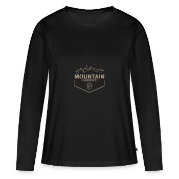 Mountain Experience - T-shirt manches longues Premium bio Femme - noir - Devant - Julia (174cm)