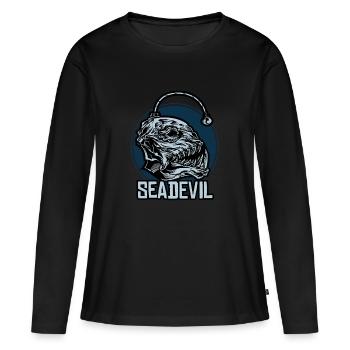 Deep sea frogfish Seadevil - Women's Premium Organic Long Sleeve Shirt - black - Front - Julia (174cm)
