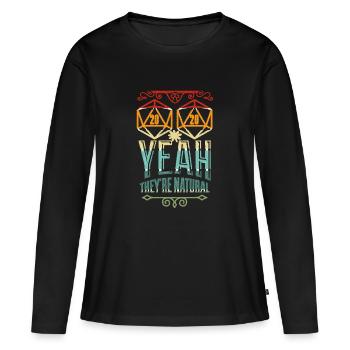 RPG Gamer Retro RPG Dice Dice D20 - T-shirt manches longues Premium bio Femme - noir - Devant - Julia (174cm)