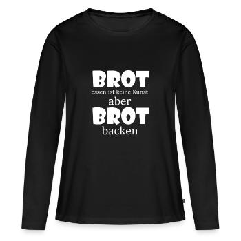 Brot backen - Frauen Premium Bio Langarmshirt - Schwarz - Vorne - Julia (174cm)