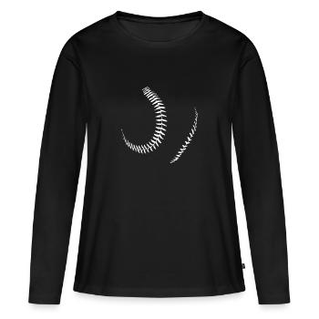Baseball - Frauen Premium Bio Langarmshirt - Schwarz - Vorne - Julia (174cm)