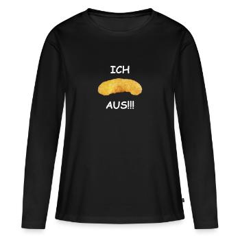 Je flippe - T-shirt manches longues Premium bio Femme - noir - Devant - Julia (174cm)