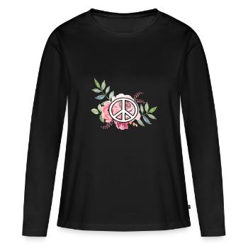 peace - Women's Premium Organic Long Sleeve Shirt - black - Front - Julia (174cm)