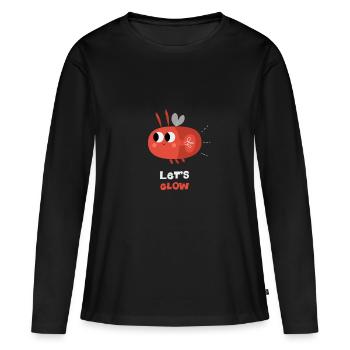 Let's Glow | Luciole mignonne pour les enfants - T-shirt manches longues Premium bio Femme - noir - Devant - Julia (174cm)