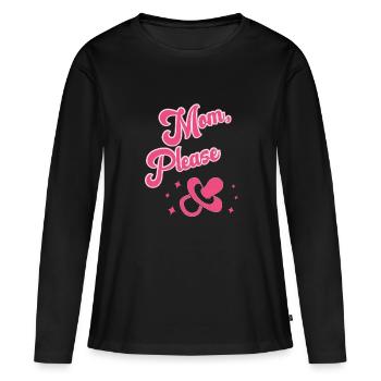 pacifier mom - Women's Premium Organic Long Sleeve Shirt - black - Front - Julia (174cm)
