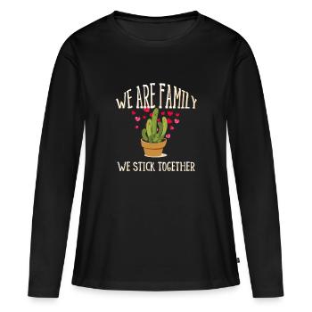 we are family, we stick together - T-shirt manches longues Premium bio Femme - noir - Devant - Julia (174cm)