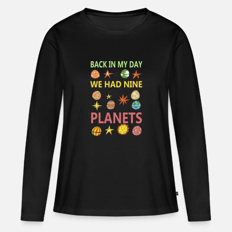 planets - Frauen Premium Bio Langarmshirt - Schwarz