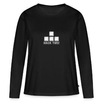 Hack Ce WASD - T-shirt manches longues Premium bio Femme - noir - Devant - Julia (174cm)