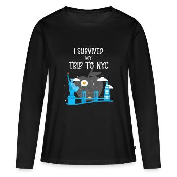 I Survived my trip to NYC New York NYC - T-shirt manches longues Premium bio Femme - noir - Devant - Julia (174cm)