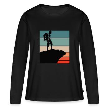 Hiking - Frauen Premium Bio Langarmshirt - Schwarz - Vorne - Julia (174cm)