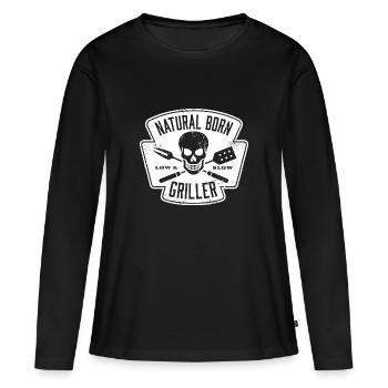Natural Born Griller - Grillen BBQ Steak Barbecue - Frauen Premium Bio Langarmshirt - Schwarz - Vorne - Julia (174cm)