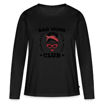 Bad Moms Club Wine Provided Mom Mother's Day Gift - Frauen Premium Bio Langarmshirt - Schwarz - Vorne - Julia (174cm)