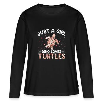 I love turtles - Women's Premium Organic Long Sleeve Shirt - black - Front - Julia (174cm)