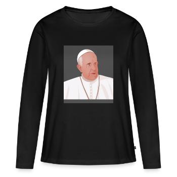 Pape François Vatican Vatican Saint-Pierre - T-shirt manches longues Premium bio Femme - noir - Devant - Julia (174cm)
