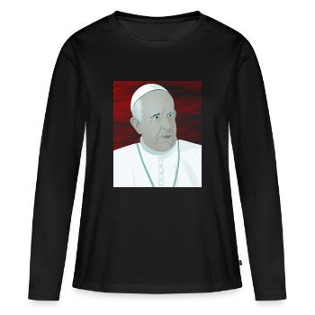 Pape François Vatican Vatican Saint-Pierre - T-shirt manches longues Premium bio Femme - noir - Devant - Julia (174cm)
