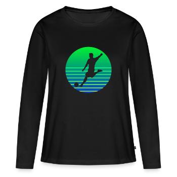 Footballeur Sunset Logo - T-shirt manches longues Premium bio Femme - noir - Devant - Julia (174cm)