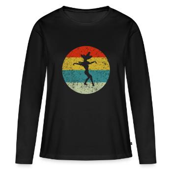 Samba - T-shirt manches longues Premium bio Femme - noir - Devant - Julia (174cm)