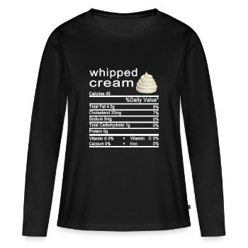 crème fouettée - T-shirt manches longues Premium bio Femme - noir - Devant - Julia (174cm)