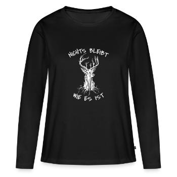 Nichts bleibt wie es ist SCHAMANE - Frauen Premium Bio Langarmshirt - Schwarz - Vorne - Julia (174cm)