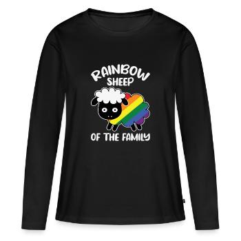 LGBT Rainbow Gay Heart Homosexualité - T-shirt manches longues Premium bio Femme - noir - Devant - Julia (174cm)