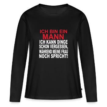 Ich bin ein Mann. - Frauen Premium Bio Langarmshirt - Schwarz - Vorne - Julia (174cm)