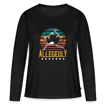 Rétro Vintage Prétendument Autruche - T-shirt manches longues Premium bio Femme - noir - Devant - Julia (174cm)
