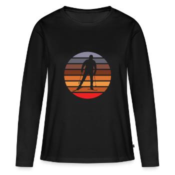 Ski de fond Skieurs de fond - T-shirt manches longues Premium bio Femme - noir - Devant - Julia (174cm)