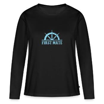 Premier compagnon - T-shirt manches longues Premium bio Femme - noir - Devant - Julia (174cm)