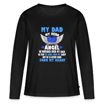 mein Vater mein Held - Frauen Premium Bio Langarmshirt - Schwarz - Vorne - Julia (174cm)