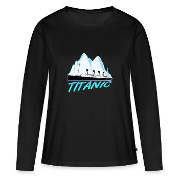 Titanic Vintage Navire de croisière RMS Titanic - T-shirt manches longues Premium bio Femme - noir - Devant - Julia (174cm)