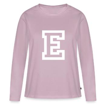 Buchstabe E - Frauen Premium Bio Langarmshirt - Altrosa - Vorne - Julia (174cm)