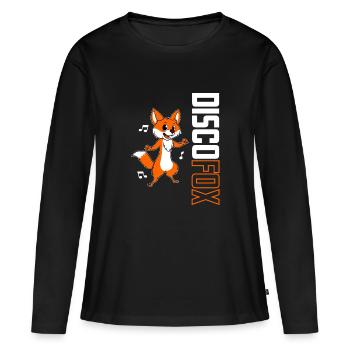 Discothèque Fuchs - T-shirt manches longues Premium bio Femme - noir - Devant - Julia (174cm)