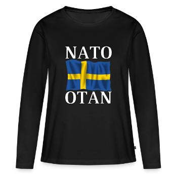 Prise de l’OTAN et drapeau suédois - T-shirt manches longues Premium bio Femme - noir - Devant - Julia (174cm)