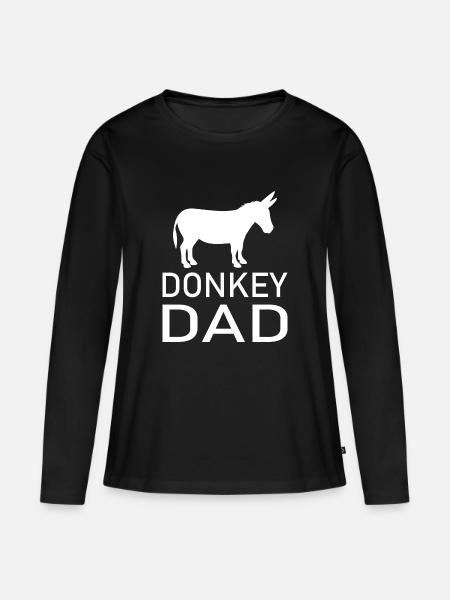 Donkey Esel - Frauen Premium Bio Langarmshirt - Schwarz