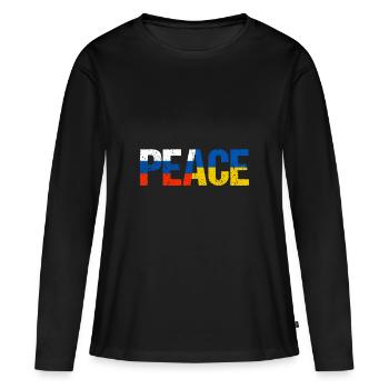 Russie Ukraine Paix - T-shirt manches longues Premium bio Femme - noir - Devant - Julia (174cm)