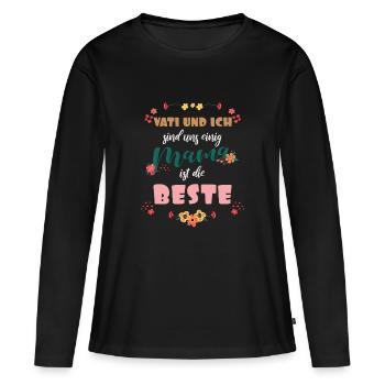 Mama ist die beste - Frauen Premium Bio Langarmshirt - Schwarz - Vorne - Julia (174cm)