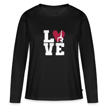 Chers amateurs de gymnastique drôle de gymnaste - T-shirt manches longues Premium bio Femme - noir - Devant - Julia (174cm)
