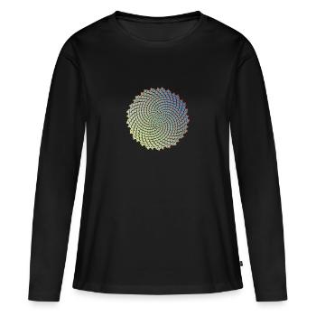 Graines de tournesol Fibonacci Spirale Nombre d’or Math - T-shirt manches longues Premium bio Femme - noir - Devant - Julia (174cm)