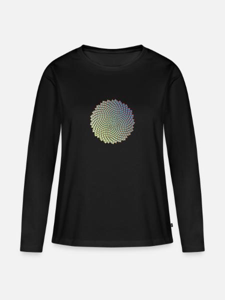 Sonnenblumenkerne Fibonacci Spirale Goldener Schnitt Math - Frauen Premium Bio Langarmshirt - Schwarz