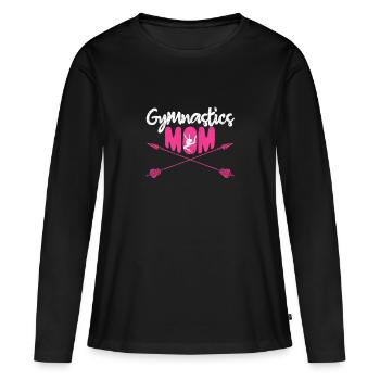 Gymnastique Maman Mignon Gymnaste Parent - T-shirt manches longues Premium bio Femme - noir - Devant - Julia (174cm)