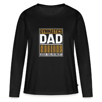 Gymnastique père scan pour le paiement drôle - T-shirt manches longues Premium bio Femme - noir - Devant - Julia (174cm)