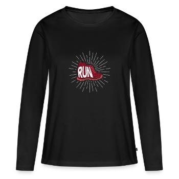 Chaussures de sport Course Drôle Course Sprint Jogging - T-shirt manches longues Premium bio Femme - noir - Devant - Julia (174cm)
